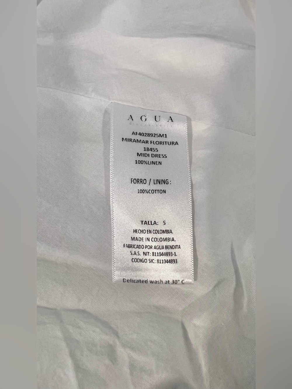 NWT Agua By Agua Bendita  Miramar Floritura Embroidered Linen Dress Sz Small - Picture 9 of 9